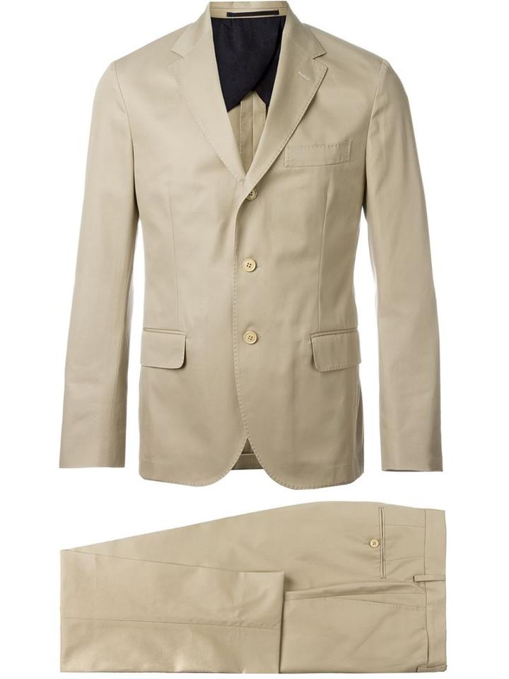 Mp Massimo Piombo Two Piece Suit, Men's, Size: 48, Nude/neutrals, Cotton/polyester
