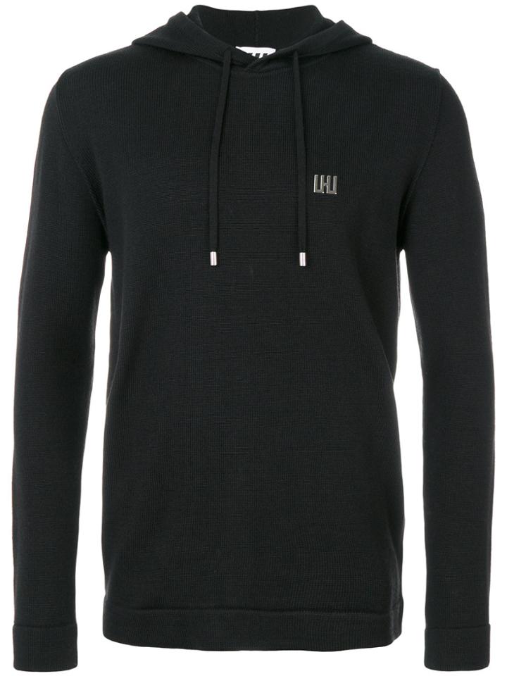 Les Hommes Urban Drawstring Hoodie - Black