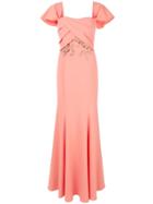 Marchesa Notte Embellished Off-the-shoulder Gown - Pink