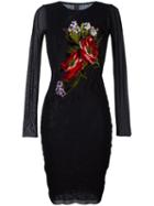 Jean Paul Gaultier Vintage Embroidered Dress, Women's, Size: Xs, Black