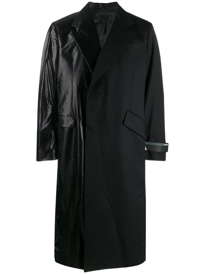 D.gnak Unbalance Long Contrast Jacket - Black