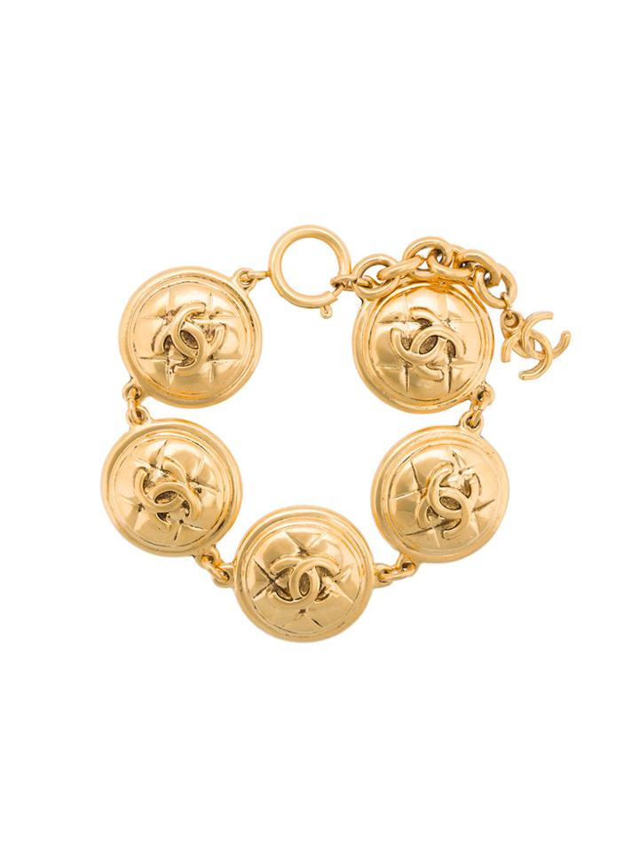 Chanel Vintage Cc Medallion Bracelet - Yellow & Orange