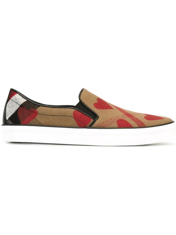 Burberry Heart Print Slip-on Sneakers