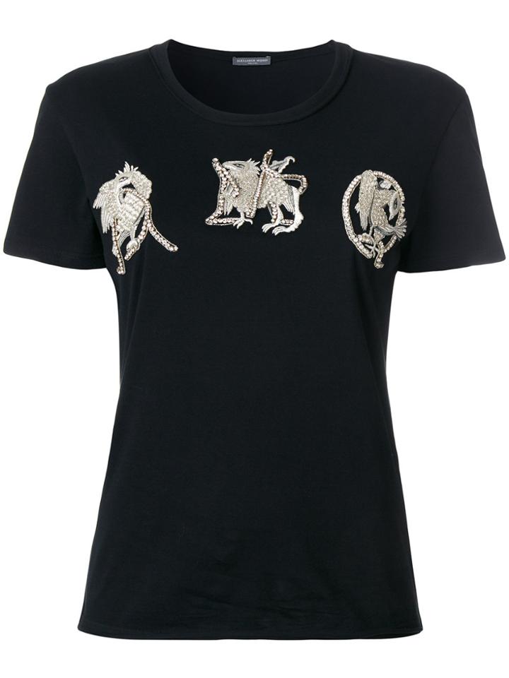 Alexander Mcqueen Embroidered Embellished T-shirt - Black