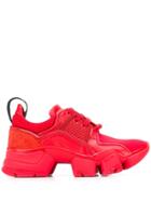Givenchy Tonal Platform Sneakers - Red
