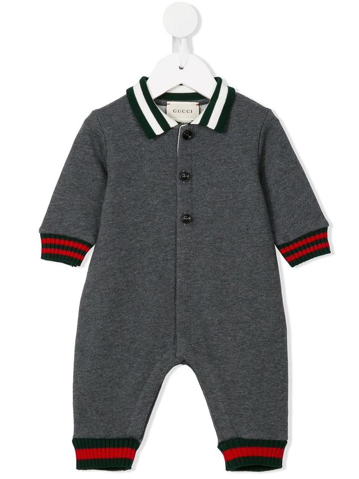 Gucci Kids - Web Romper - Kids - Cotton - 9-12 Mth, Grey