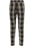 Prevu Oxford Checked Trousers - Black