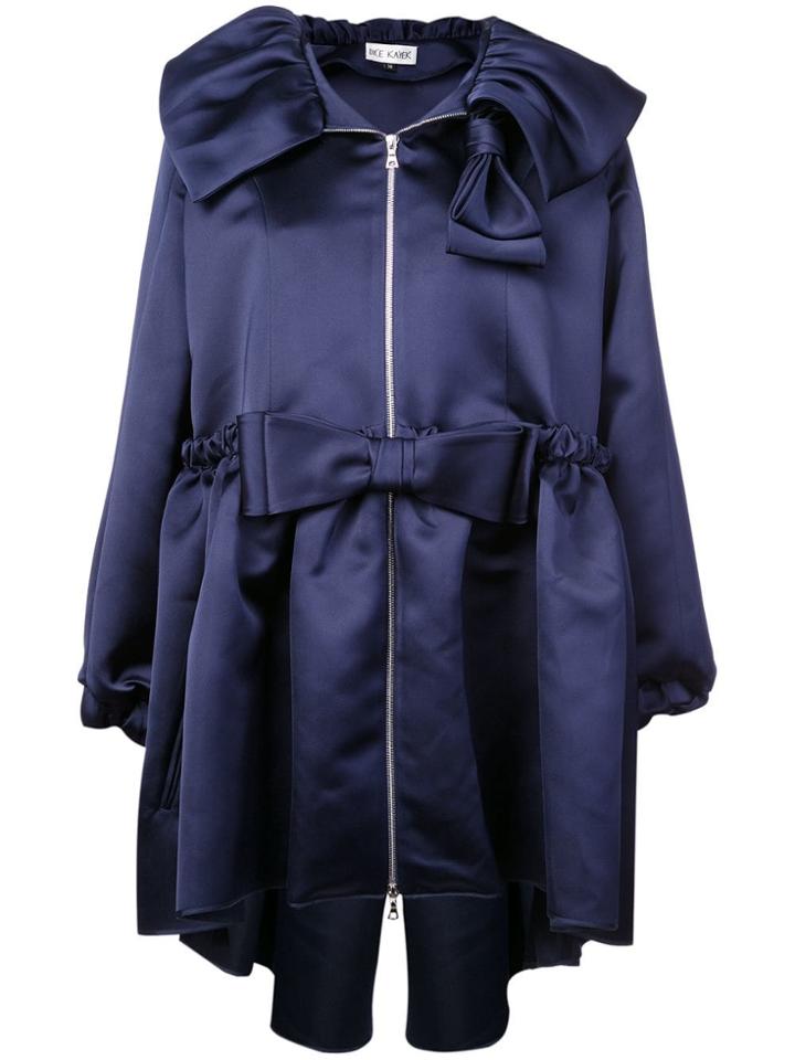 Dice Kayek Bow Detailed Oversize Coat - Blue