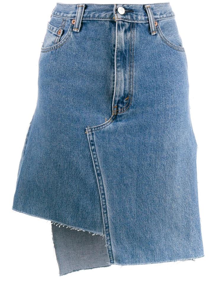 Ji Oh Asymmetric Denim Skirt - Blue