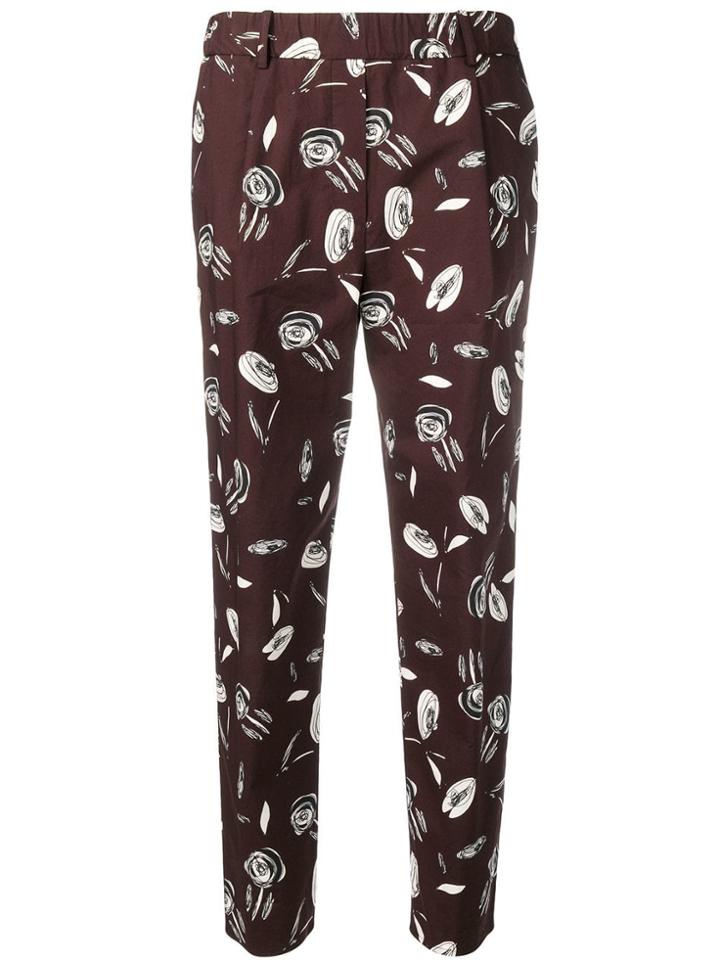 Antonelli Sketch Print Slim Fit Trousers - Purple