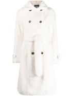 Apparis Textured Furry Coat - White