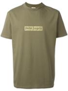Palm Angels Glitter Logo Print T-shirt, Men's, Size: Large, Green, Cotton