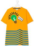 Fendi Kids - Light Bulb Print T-shirt - Kids - Cotton/spandex/elastane - 14 Yrs, Yellow/orange