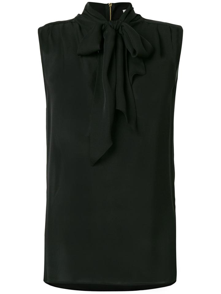 Pierre Balmain Sleeveless Pussy Bow Blouse - Black