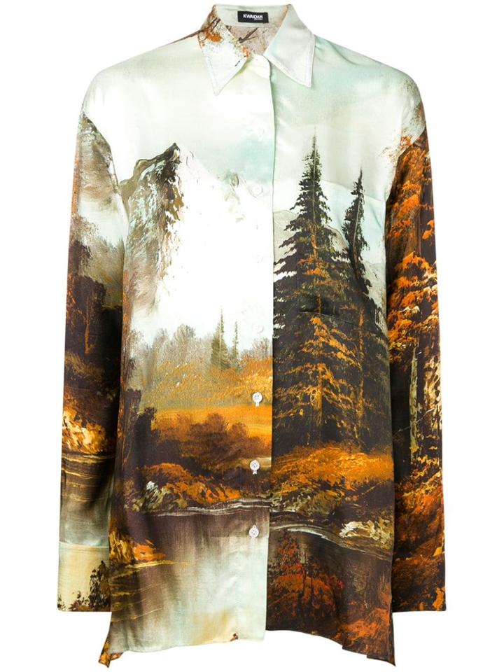 Kwaidan Editions Forest Print Oversized Shirt - Green