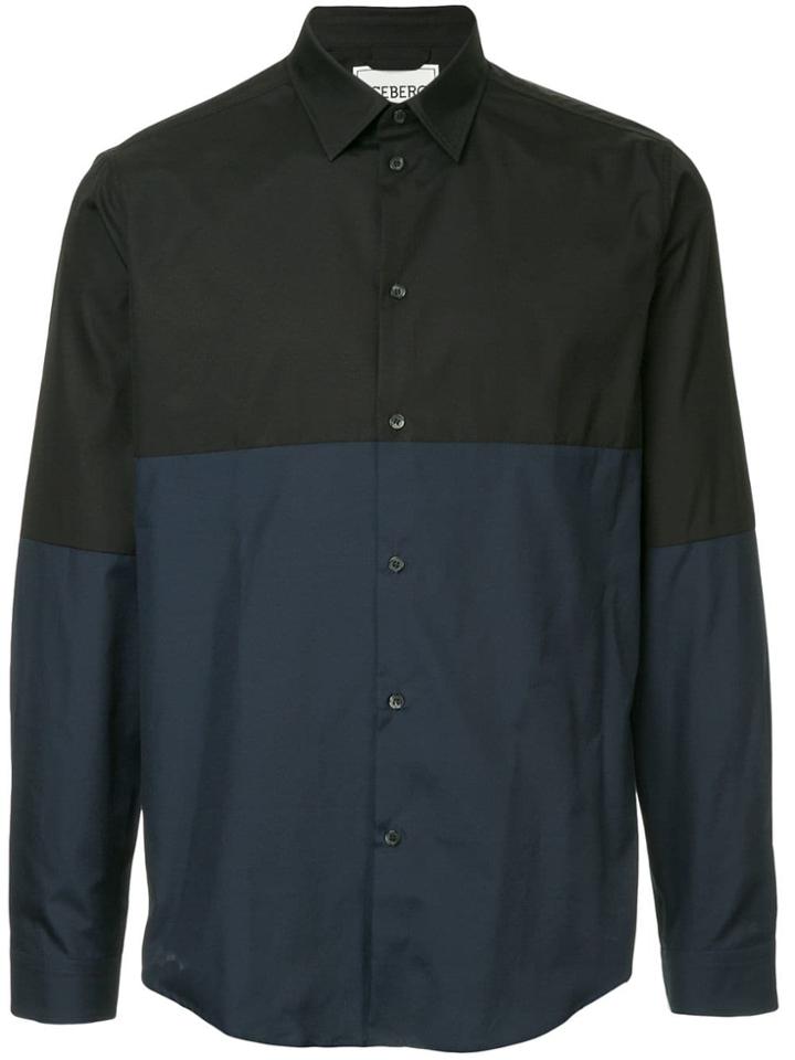 Iceberg Contrast Panel Shirt - Black