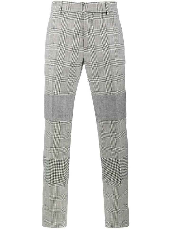 Alexander Mcqueen - Herringbone And Houndstooth Cigar Trousers - Men - Wool/virgin Wool - 46, Black, Wool/virgin Wool