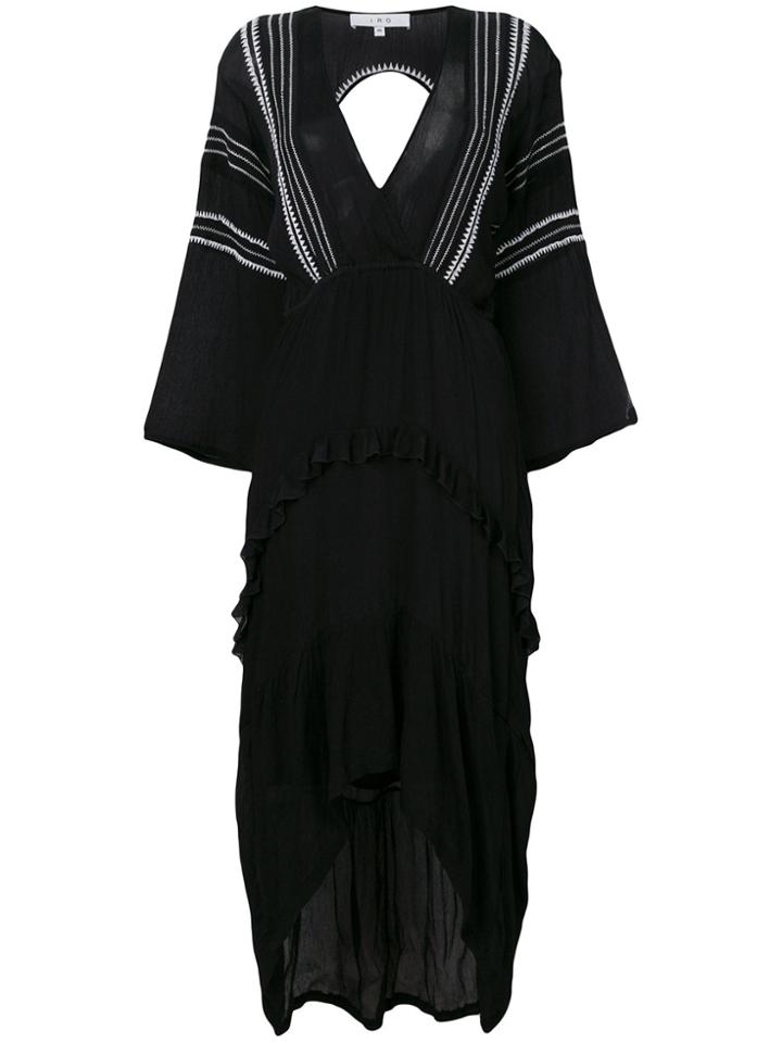 Iro Asymmetric Frill Dress - Black
