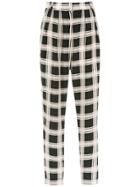 Andrea Marques Silk Checked Trousers - Black