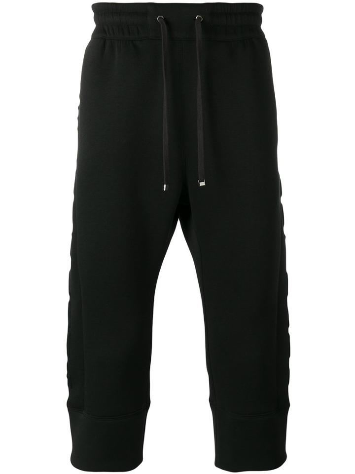 Helmut Lang Drop-crotch Cropped Trousers, Men's, Size: Small, Black, Polyester/spandex/elastane/rayon