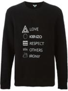 Kenzo 'symbols' Sweatshirt, Men's, Size: Xl, Black, Polyamide/virgin Wool
