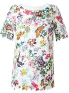 I'm Isola Marras Floral Print Lace T-shirt, Women's, Size: Xs, White, Viscose/polyester/cotton