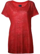 Thom Krom Loose-fit T-shirt, Women's, Size: Medium, Red, Linen/flax