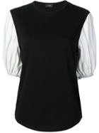 Joseph Rayon Stripe Jersey Blouse - Black