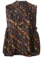 Isabel Marant Printed Top, Women's, Size: 40, Black, Silk