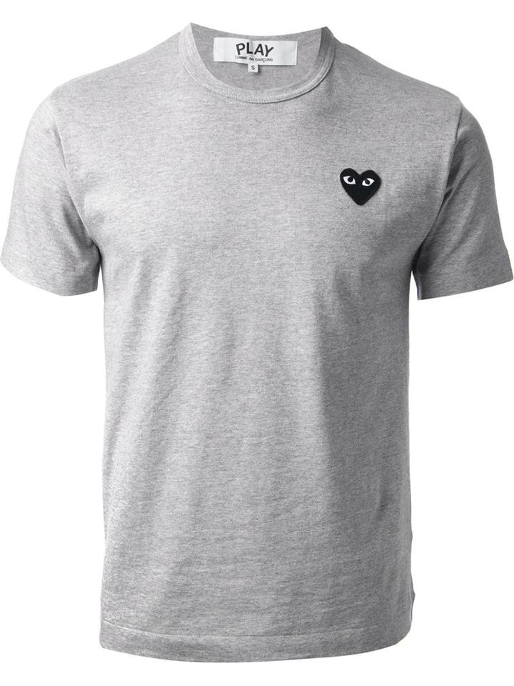 Comme Des Garçons Play 'black Play' T-shirt, Men's, Size: Medium, Grey, Cotton