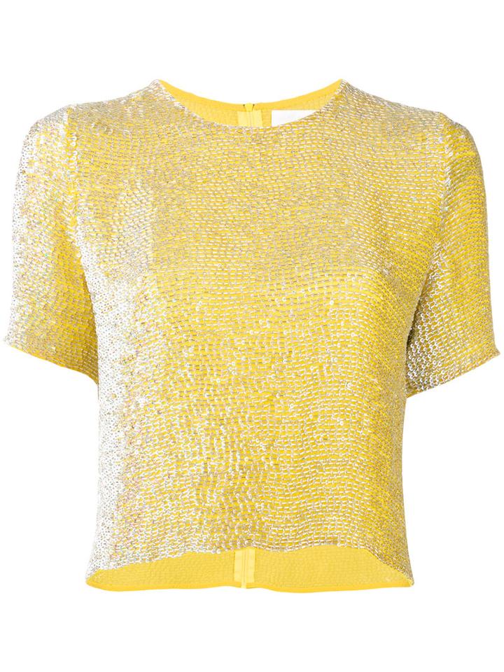 Ashish - Sequin T-shirt - Women - Silk - M, Grey, Silk