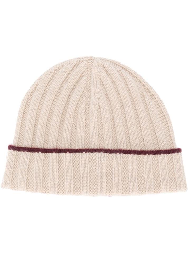 Brunello Cucinelli Ribbed Beanie Hat - Neutrals