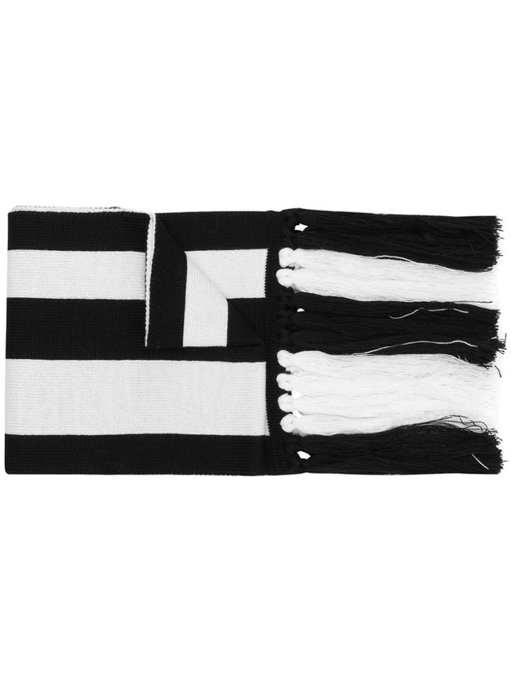 Gcds Logo Stripe Scarf - Black