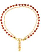 Astley Clarke Double Happiness Biography Bracelet, Women's, Red, Agate/gold Vermeil