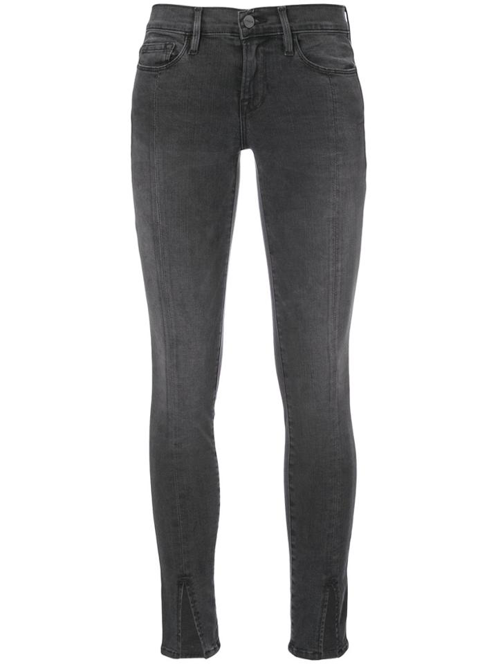 Frame Denim Front Slit Jeans - Black