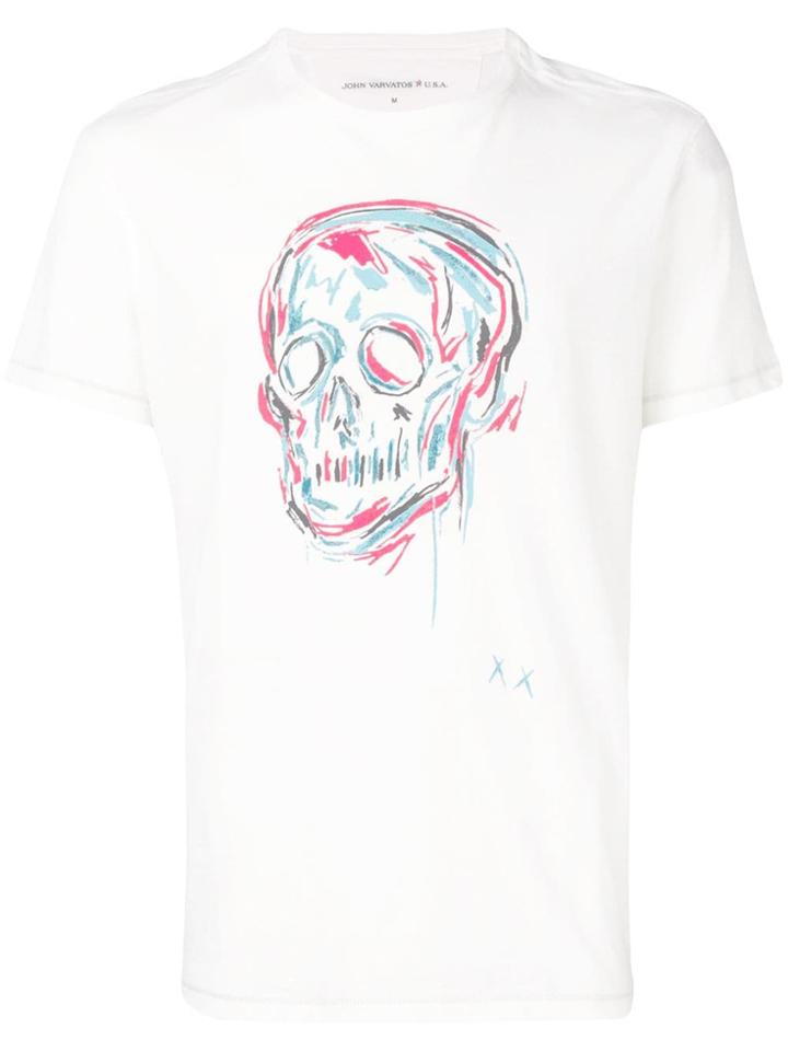 John Varvatos Skull Print T-shirt - White