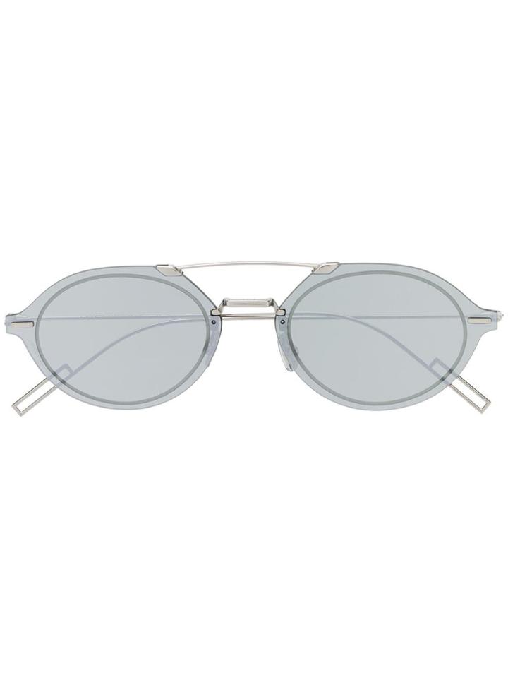 Dior Eyewear Oval Frame Sunglasses - Silver