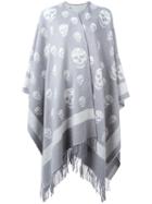 Alexander Mcqueen Skull Stamped Cardi-coat, Women's, Grey, Wool/cashmere