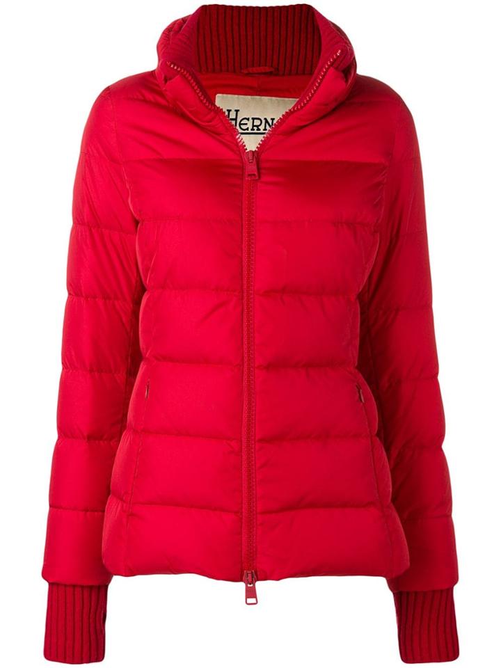 Herno Funnel Neck Padded Jacket - Red