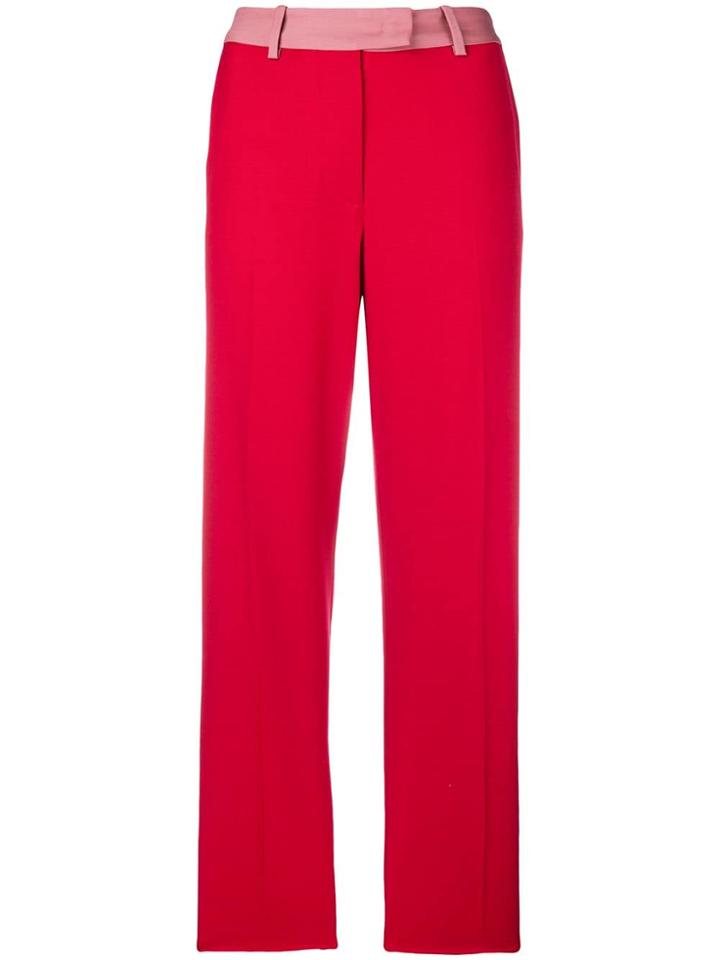 Pinko Contrast Waistband Trousers - Red