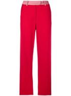 Pinko Contrast Waistband Trousers - Red
