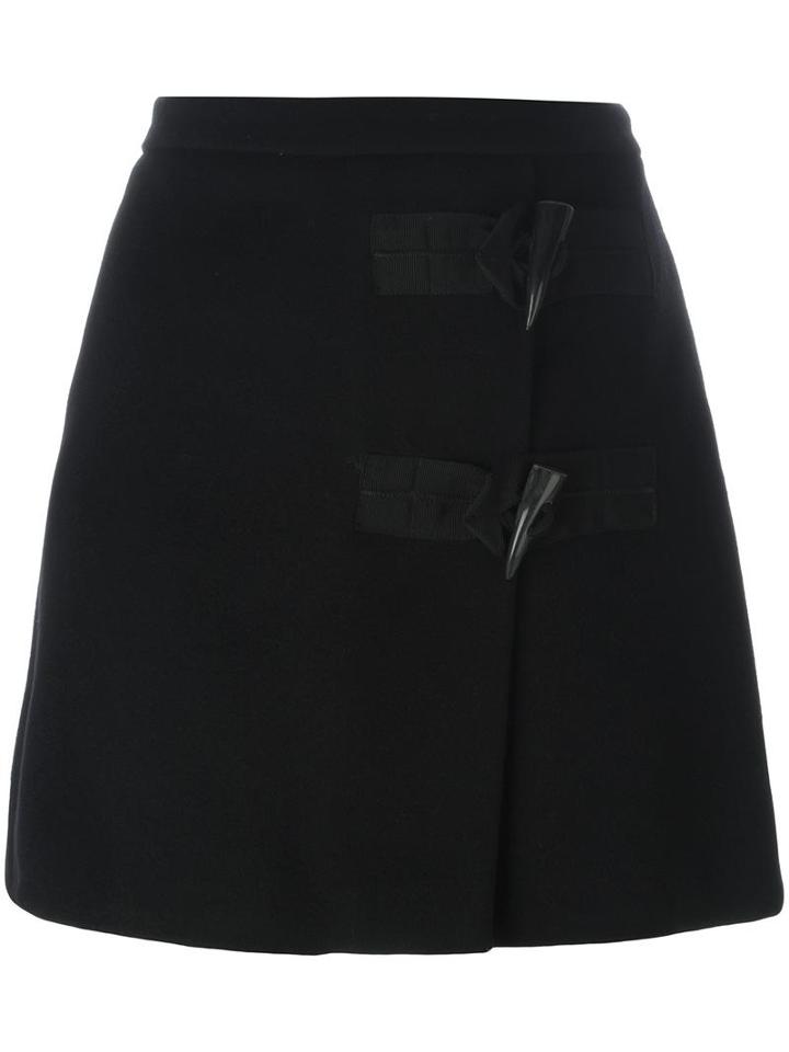 Boutique Moschino Straight Mini Skirt, Women's, Size: 42, Black, Acetate/rayon/cashmere/virgin Wool
