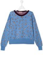 Marni Kids Floral Embroidered Sweater - Blue