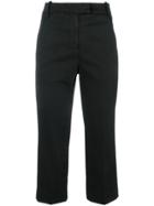 Dondup Wide Leg Cropped Trousers - Black