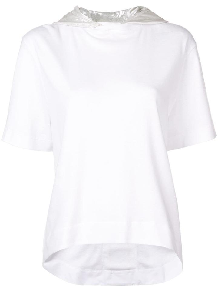 No Ka' Oi Colourblock Half Sleeve Hoodie - White
