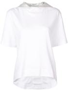 No Ka' Oi Colourblock Half Sleeve Hoodie - White