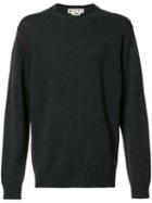 Marni Contrast Top Stitch Sweater, Men's, Size: 52, Grey, Cashmere