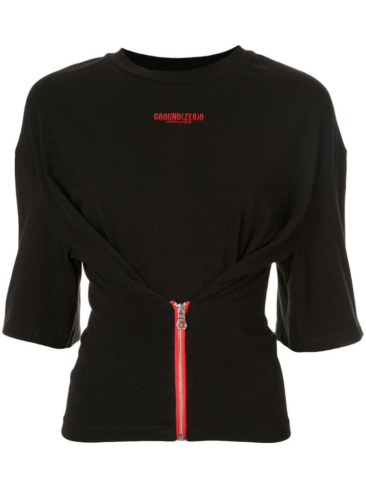 Ground Zero Zipped T-shirt - Black