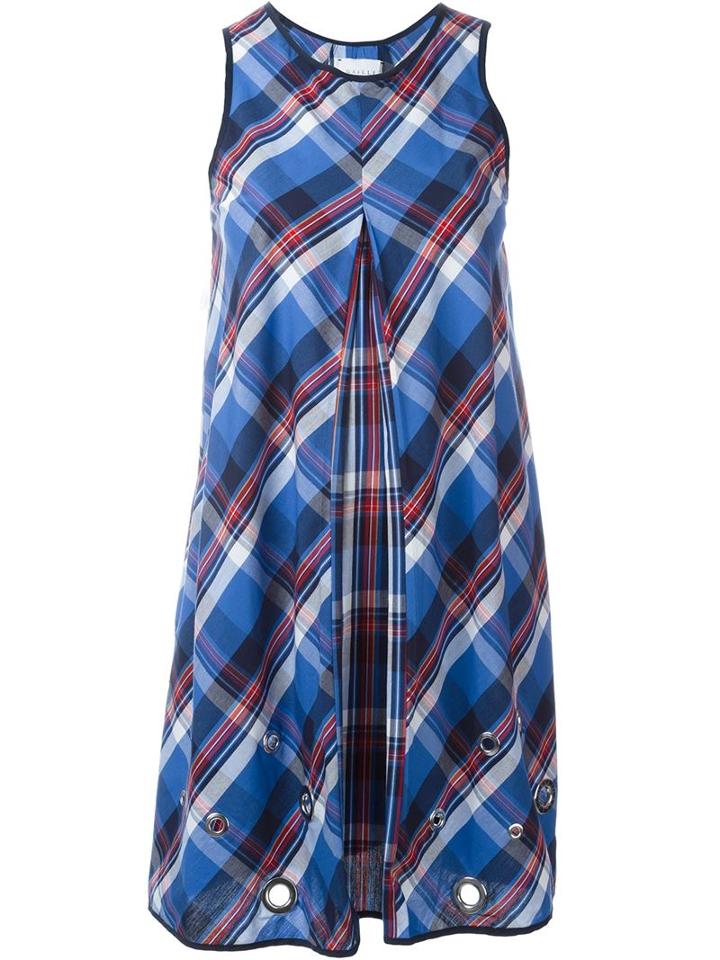 Gaelle Bonheur Eyelet Detail Plaid Dress