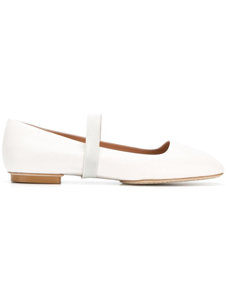 Santoni Strapped Ballerinas - White